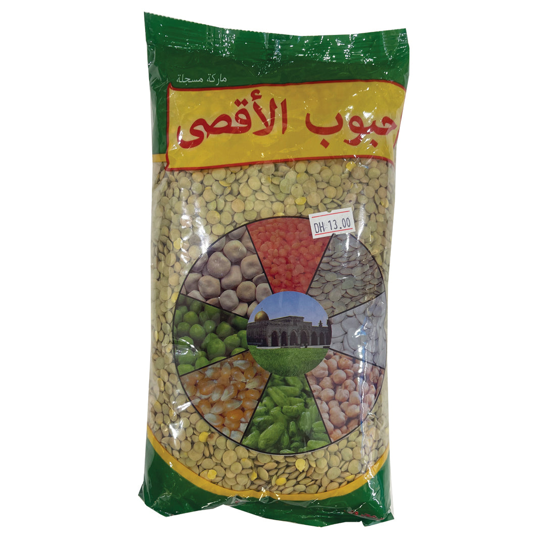 Al Aqsa Green Large Lentil 1Kg | الاقصى عدس حب