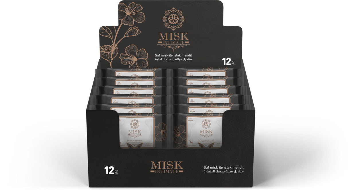 Misk Intimate Wet Wipes Box of 12 | مناديل مبللة بمسك الطهارة