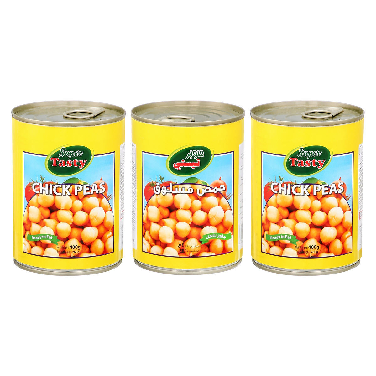 Super Tasty Chickpeas 3x400g | حمص مسلوق