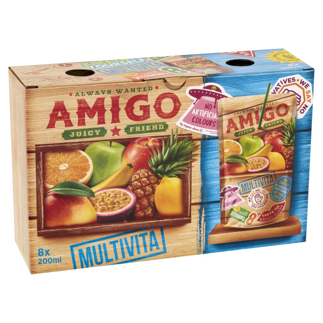 Amigo 100% Natural Fruit Juice Multivita 8 x 200ml