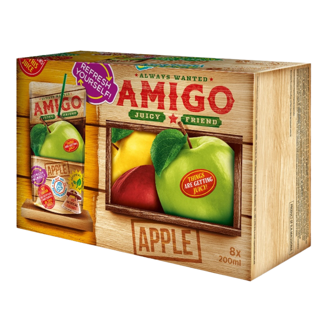 Amigo 100% Natural Fruit Juice Apple 8 x 200ml