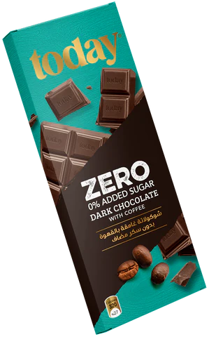 Today Zero Sugar Dark Chocolate with Coffee 60g | توداي شوكولاتة داكنة مع القهوة