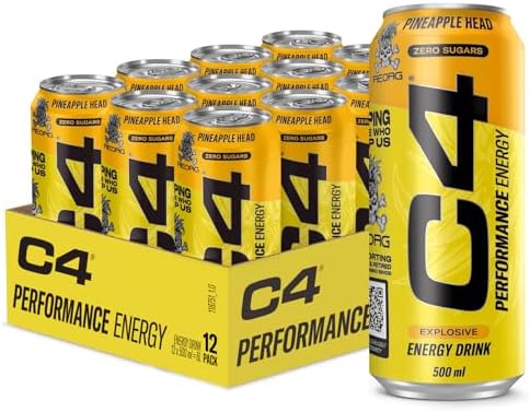 C4 Zero Sugar Explosive Energy Drink Pineapple Head 12 x 500ml