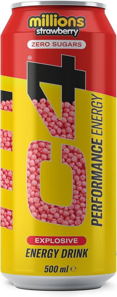 C4 Zero Sugar Explosive Energy Drink Millions Strawberry 500ml