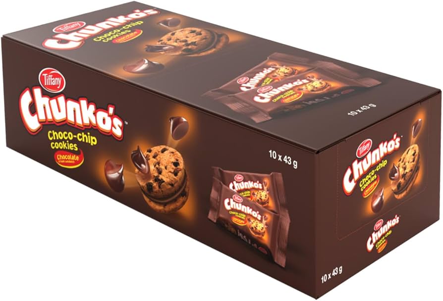 Tiffany Chunko's Choco-chip Cookie Sandwiches 10 x 40g | تيفاني تشنكوز كوكيز