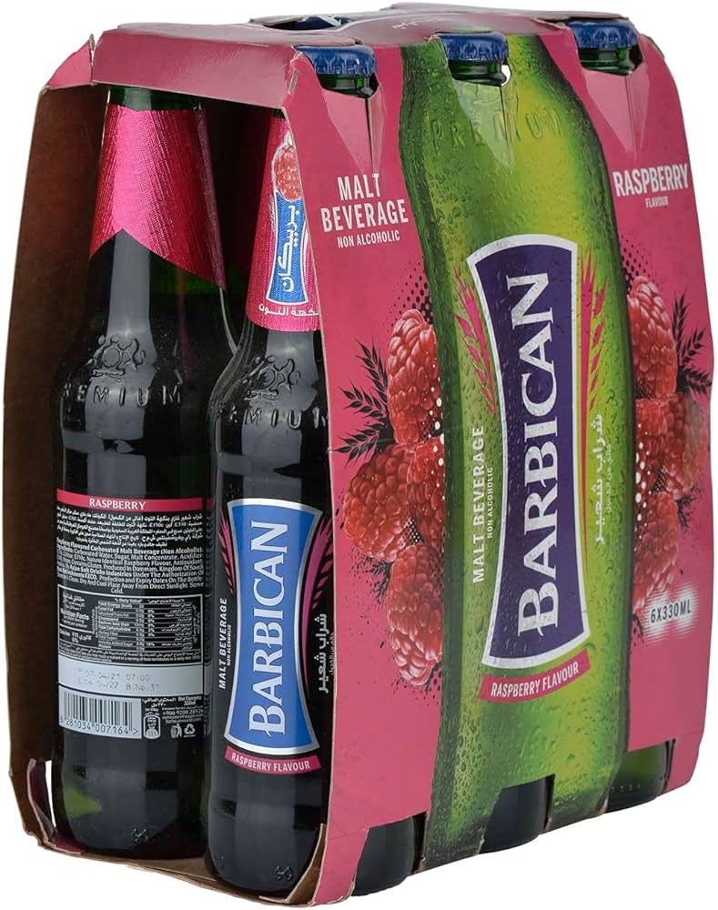 Barbican Raspberry Non Alcoholic Malt Beverage 6 x 330ml بربيكان توت العليق|