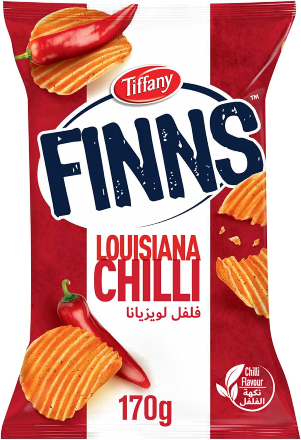 Tiffany Finns Chips Louisiana Chili 170g | تيفاني شيبس بالفلفل الحار