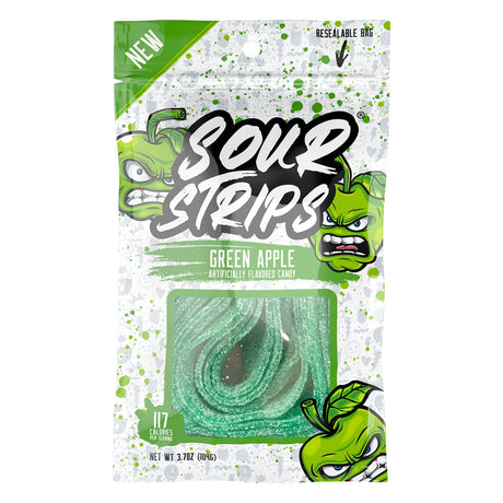 Sour Strips Green Apple Flavored Candy 96g