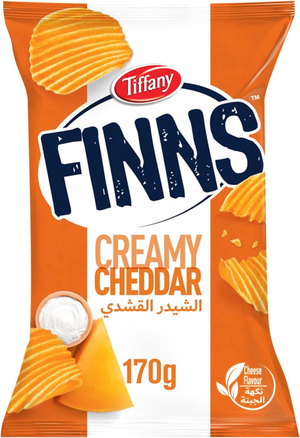 Tiffany Finns Chips Creamy Cheddar 170g | تيفاني شيبس بجبنة الشيدر