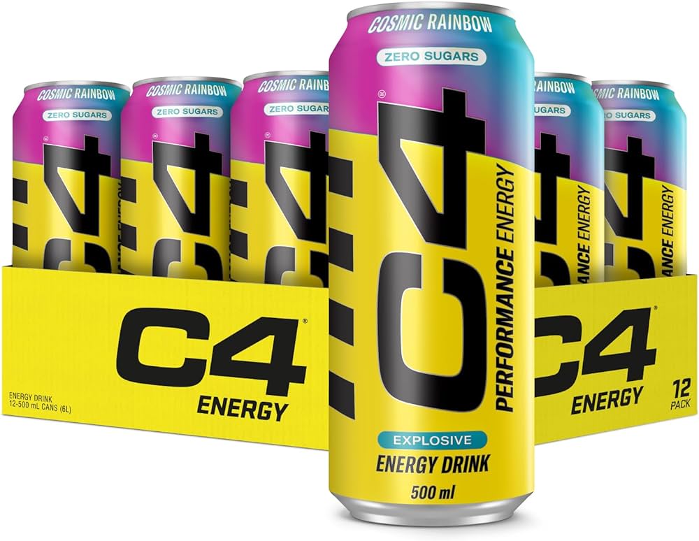 C4 Zero Sugar Explosive Energy Drink Cosmic Rainbow 12 x 500ml