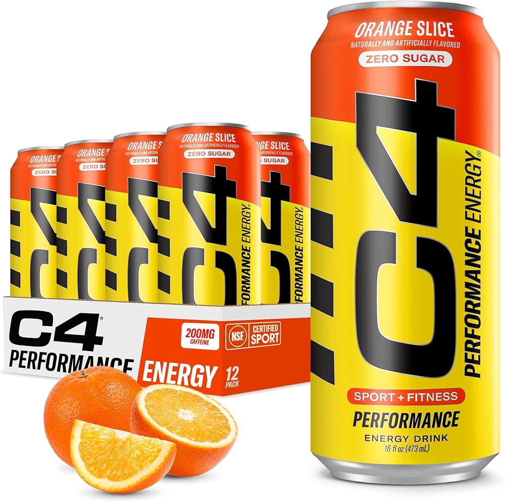 C4 Zero Sugar Explosive Energy Drink Orange Slices 12 x 500ml