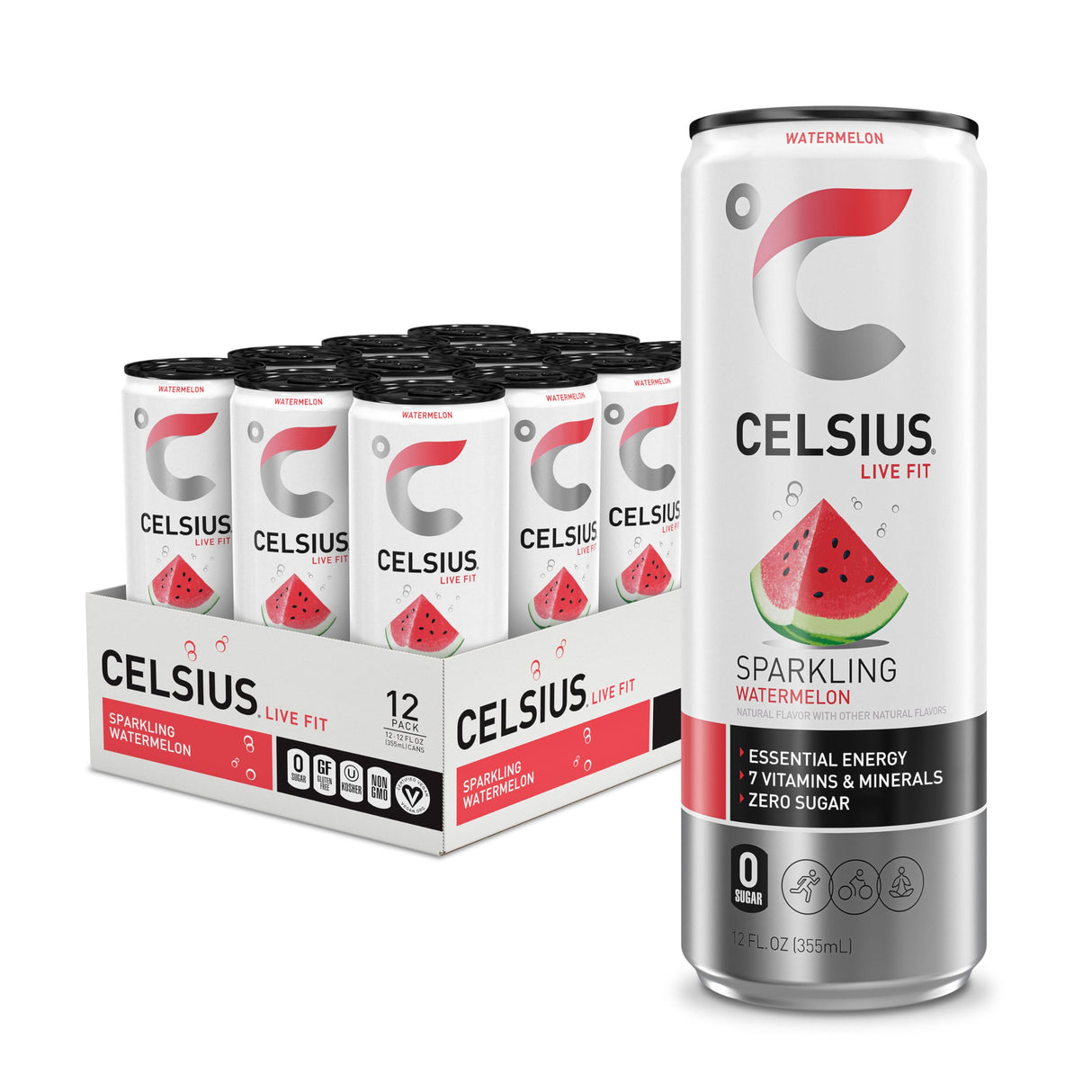 Celsius Energy Drink Watermelon Sparkling 12 x 355ml