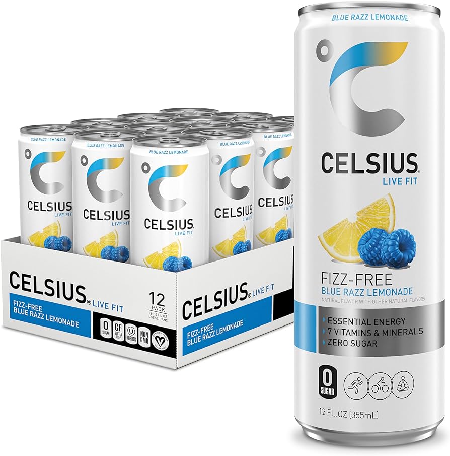 Celsius Energy Drink Blue Razz Lemonade Fizz-Free 12 x 355ml