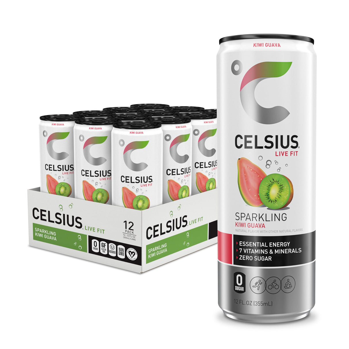 Celsius Energy Drink Kiwi Guava Sparkling 12 x 355ml