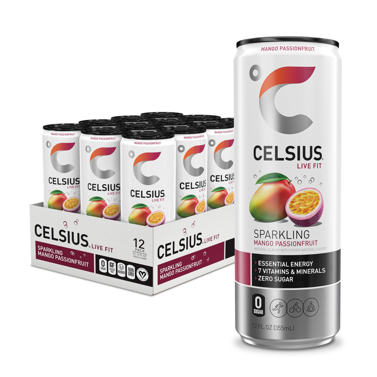 Celsius Energy Drink Mango Passionfruit Sparkling 12 x 355ml