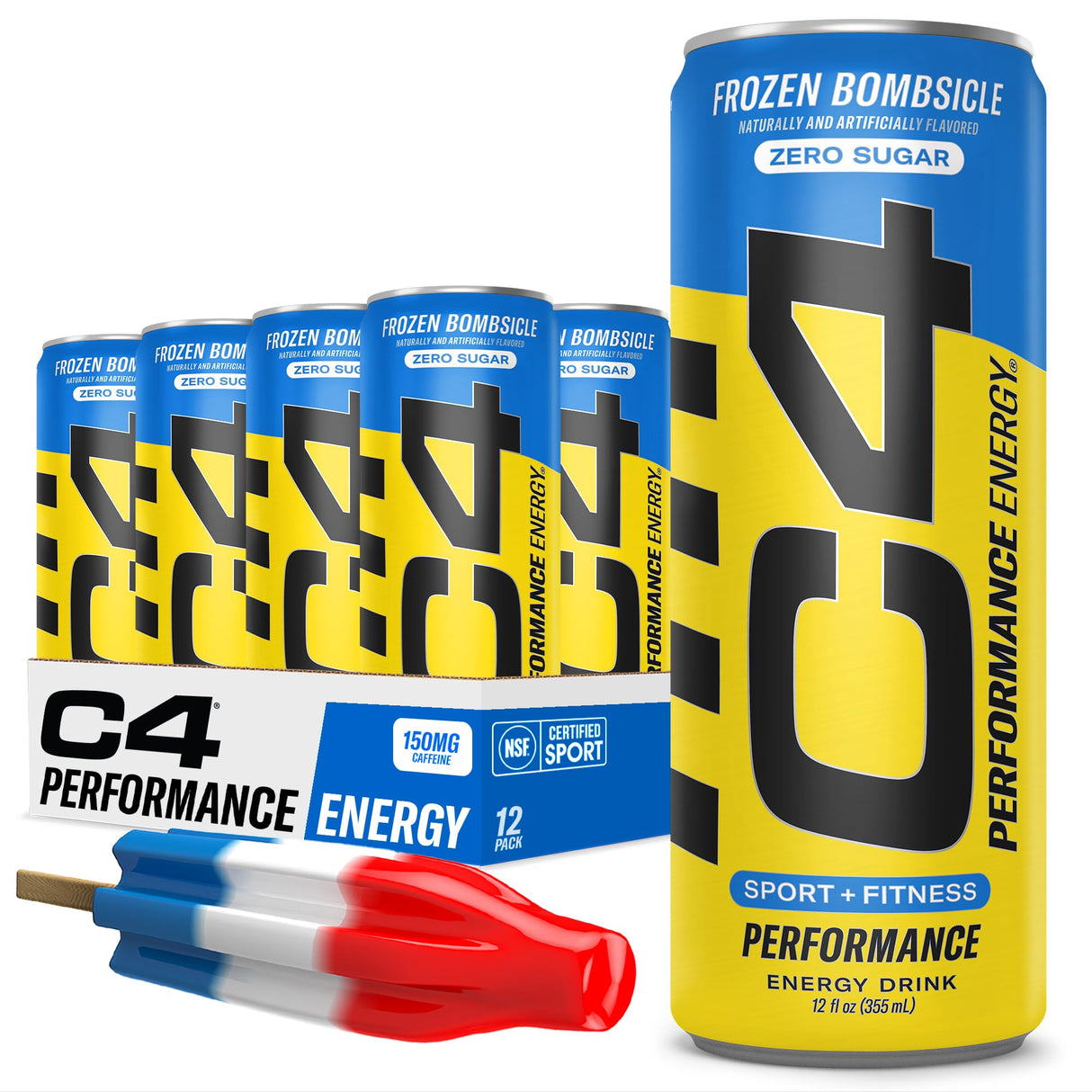 C4 Zero Sugar Explosive Energy Drink Frozen Bombsicle 12 x 500ml