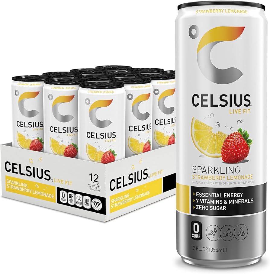 Celsius Energy Drink Strawberry Lemonade Sparkling 12 x 355ml