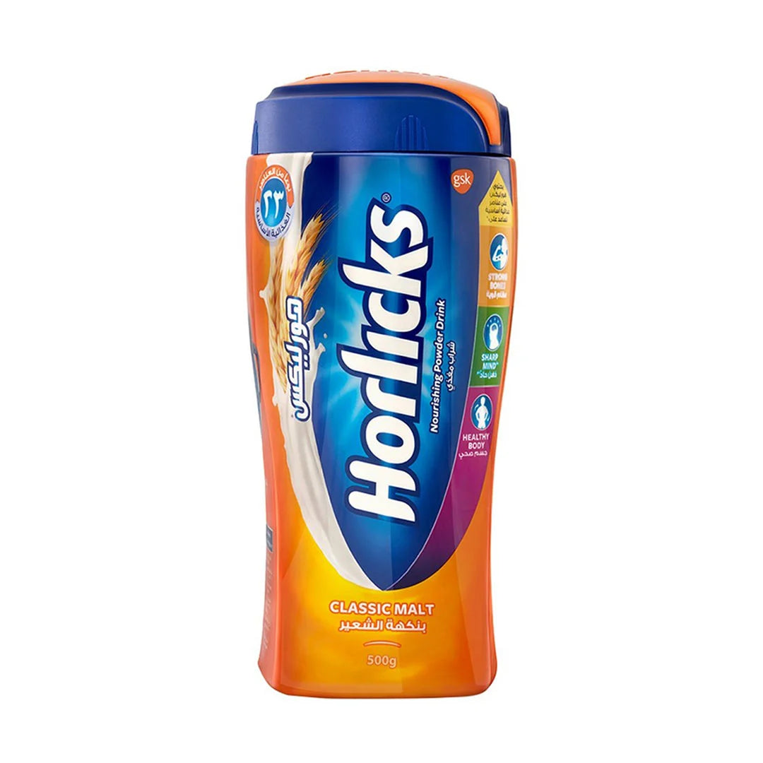 Horlicks Classic Malt 500g | شراب مغذي بنكهة الشعير