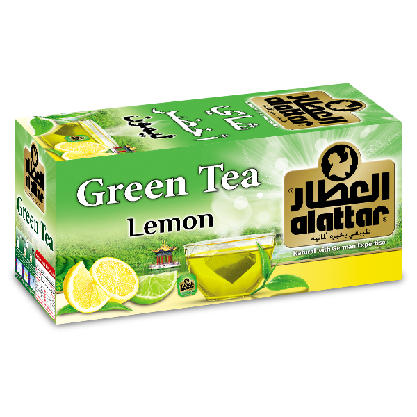 Alattar Green Tea with Lemon Tea Bags | العطار شاي أخضر ليمون