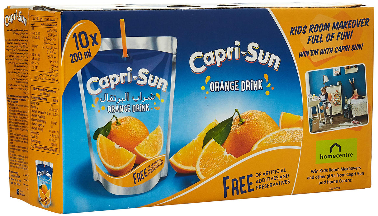 Capri-Sun Fruit Nectar Orange 10 x 200ml | كابري سن عصير البرتقال