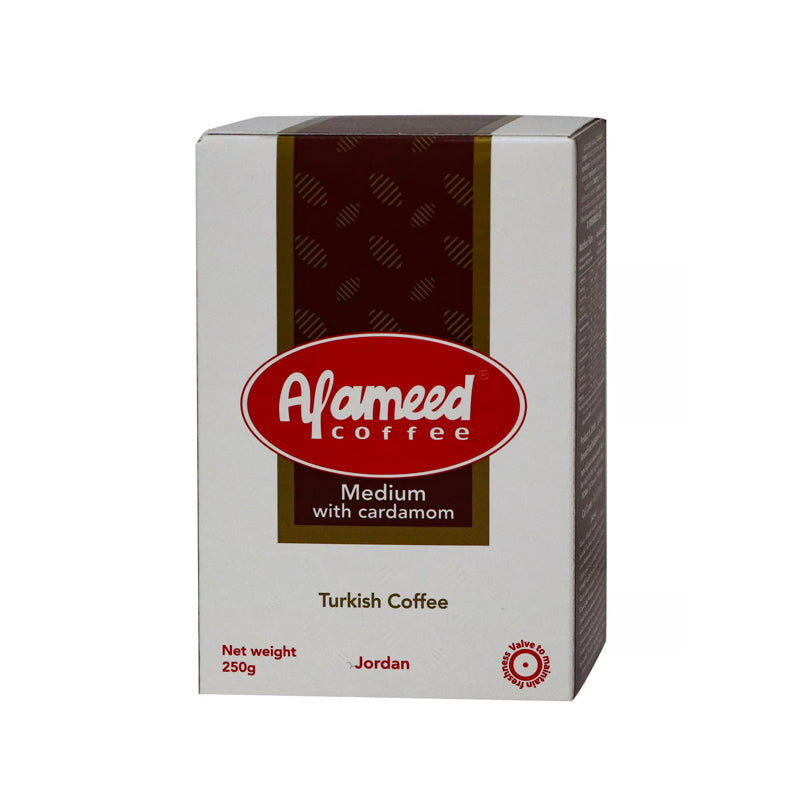 Al Ameed Turkish Coffee Medium with Cardamom 20 Pcs X 250g | بن العميد قهوة تركية وسط مع هيل