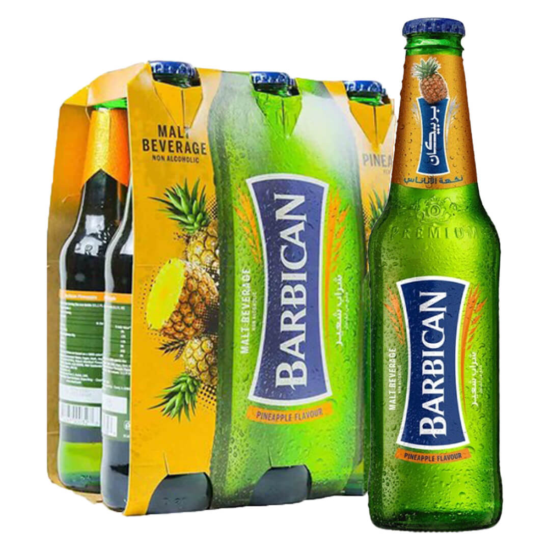 Barbican Pineapple Non Alcoholic Malt Beverage 6 x 330ml |بربيكان بنكهة الاناناس