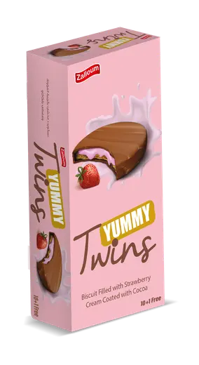 Zalloum Yummy Twins Strawberry 11 x 27g | زلوم بسكويت الفراولة