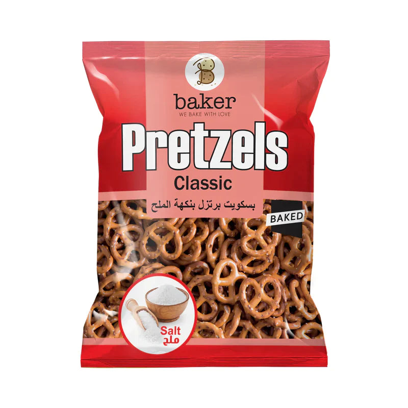 Baker Pretzels Classic Salt Biscuits 300g | بسكوت برتزل مالح