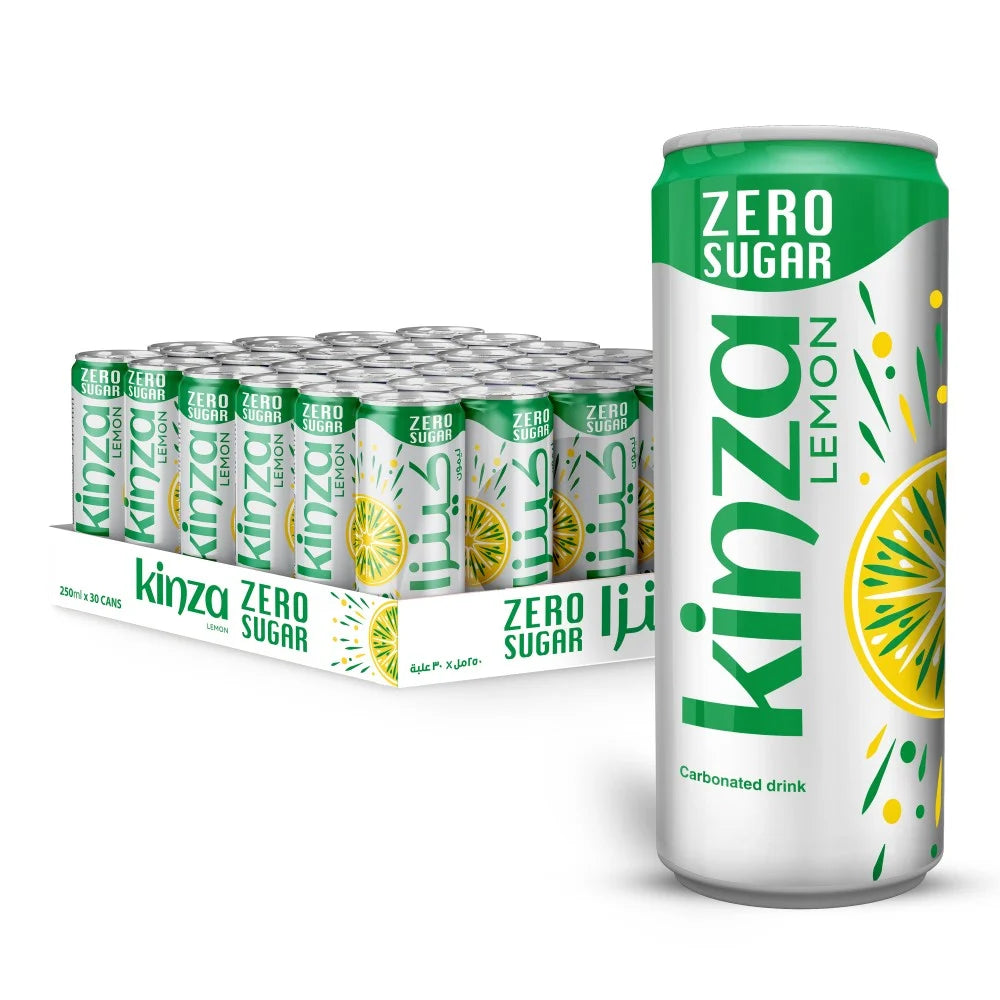 Kinza Zero Sugar Lemon Drink Box 250ml Box of 30 | كنزا ليمون زيرو