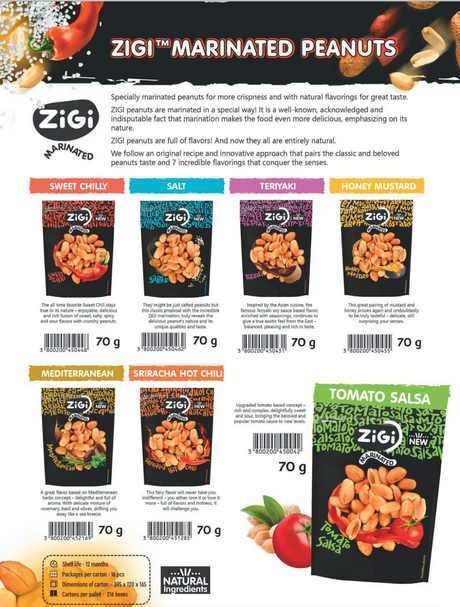 Zigi Peanuts Tomato Salsa 70g | فول سوداني بصلصة الطماطم