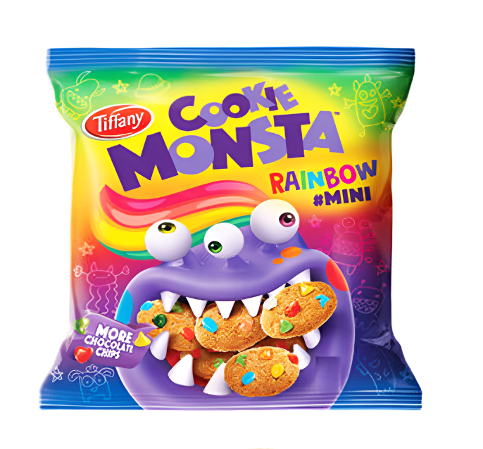 Tiffany Monsta Rainbow Cookies 28g | تيفاني كوكيز صغيرة ملونة