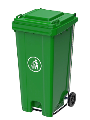 Moonlight Garbage Can 100L with Pedal Green | حاوية قمامة اخضر