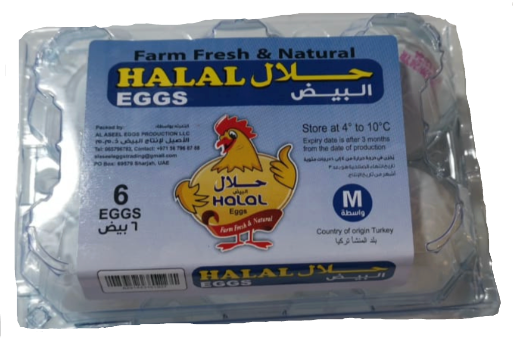 Halal Eggs Medium 6pcs | حلال بيض حجم وسط