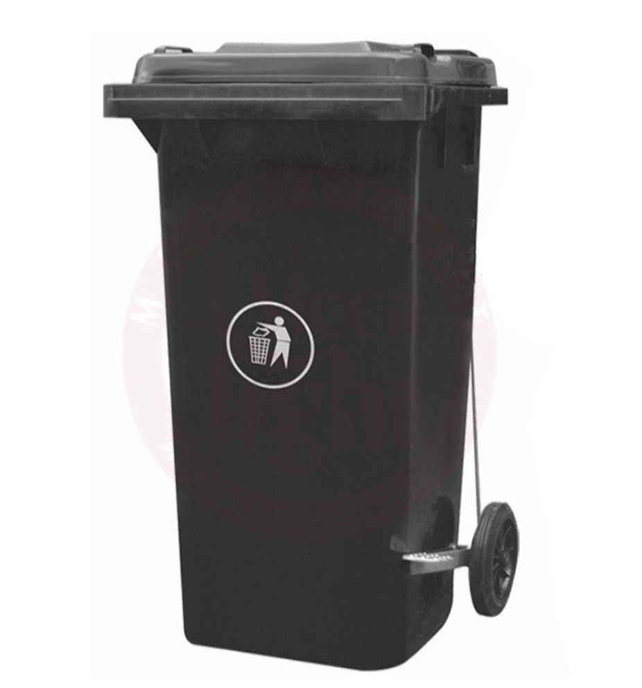 Moonlight Garbage Can 120L with Pedal Black | حاوية قمامة اسود