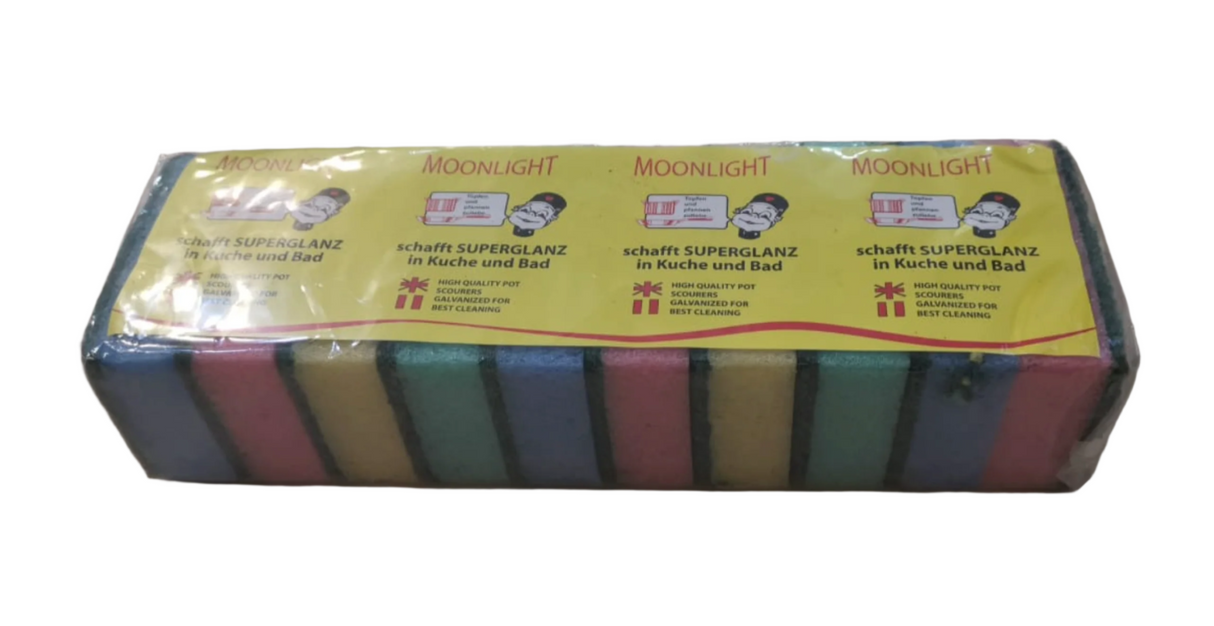 Moonlight Sponge 9x6.1x2.8cm Pack of 10 | ليف جلي