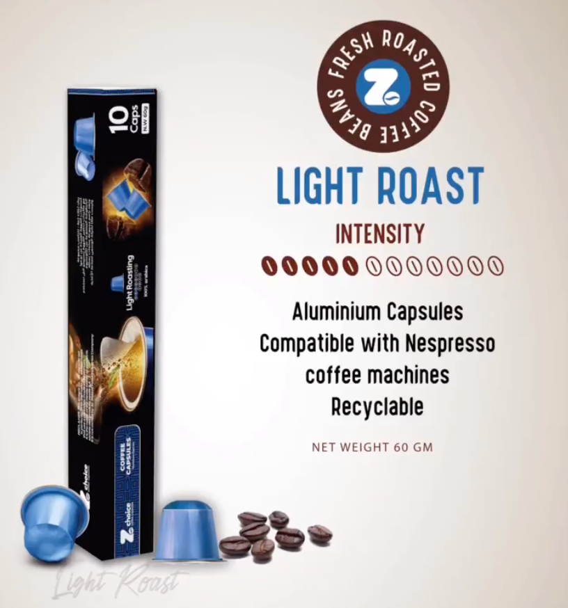 ZChoice Coffee Capsules Light Roast 60g | كبسولات قهوة فاتحة