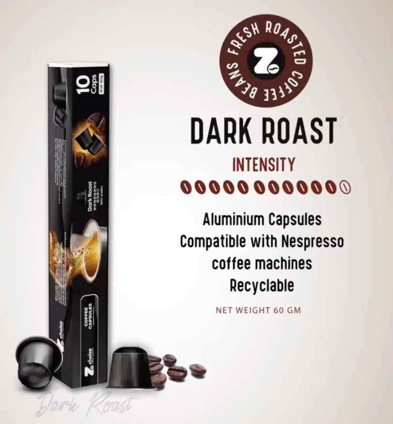 ZChoice Coffee Capsules Dark Roast 60g | كبسولات قهوة غامقة