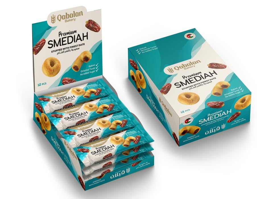 Smediah with Dates Suger free Pack 12 Pcs x 40g |قبلان سميدية بالتمر بدون سكر بوكس