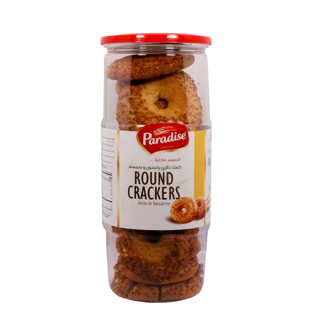 Paradise Round Crackers Anise and Sesame 375g | برادايس كعك دائري بالسمسم