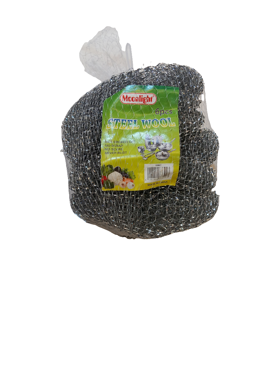 Moonlight Steel Wool Medium 6 Pcs | سلكة تنظيف معدنية