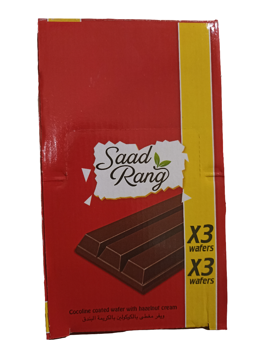 Saad Rang Hazelnut Wafer Fingers 24x25g | اصابع الويفر