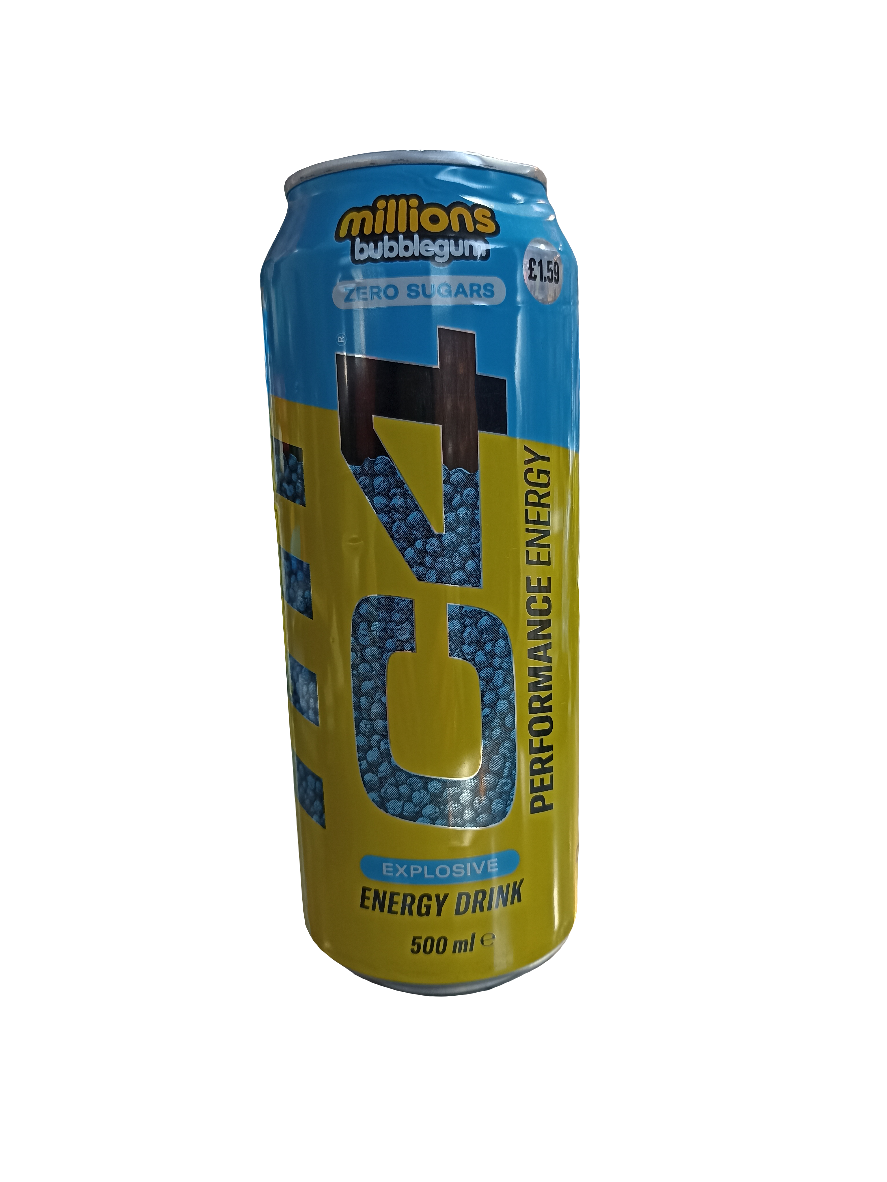 C4 Zero Sugar Explosive Energy Drink Millions Bubblegum 500ml