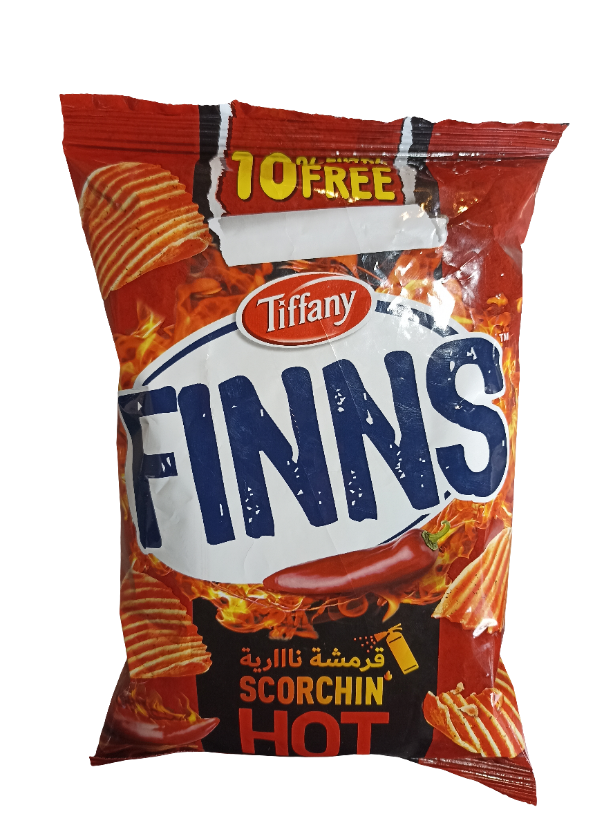 Tiffany Finns Chips Scorching Hot 36g + 10% | تيفاني شيبس قرمشة نارية