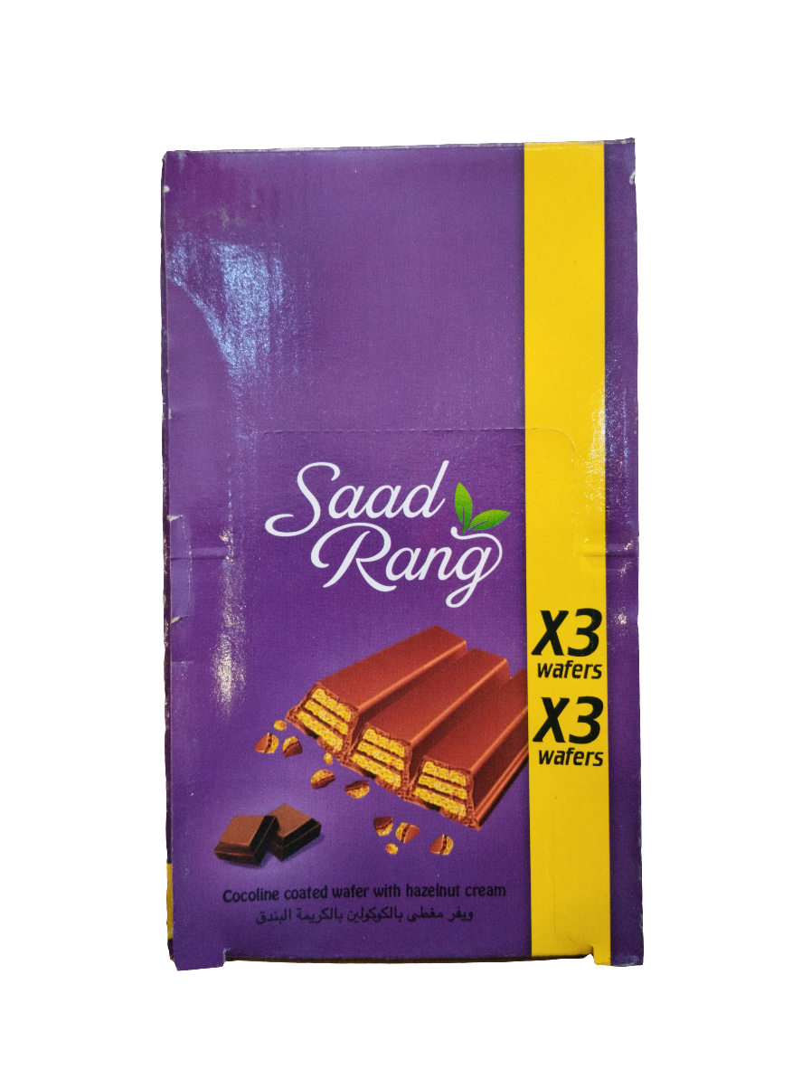 Saad Rang Hazelnut Wafer Fingers 24x25g | اصابع الويفر