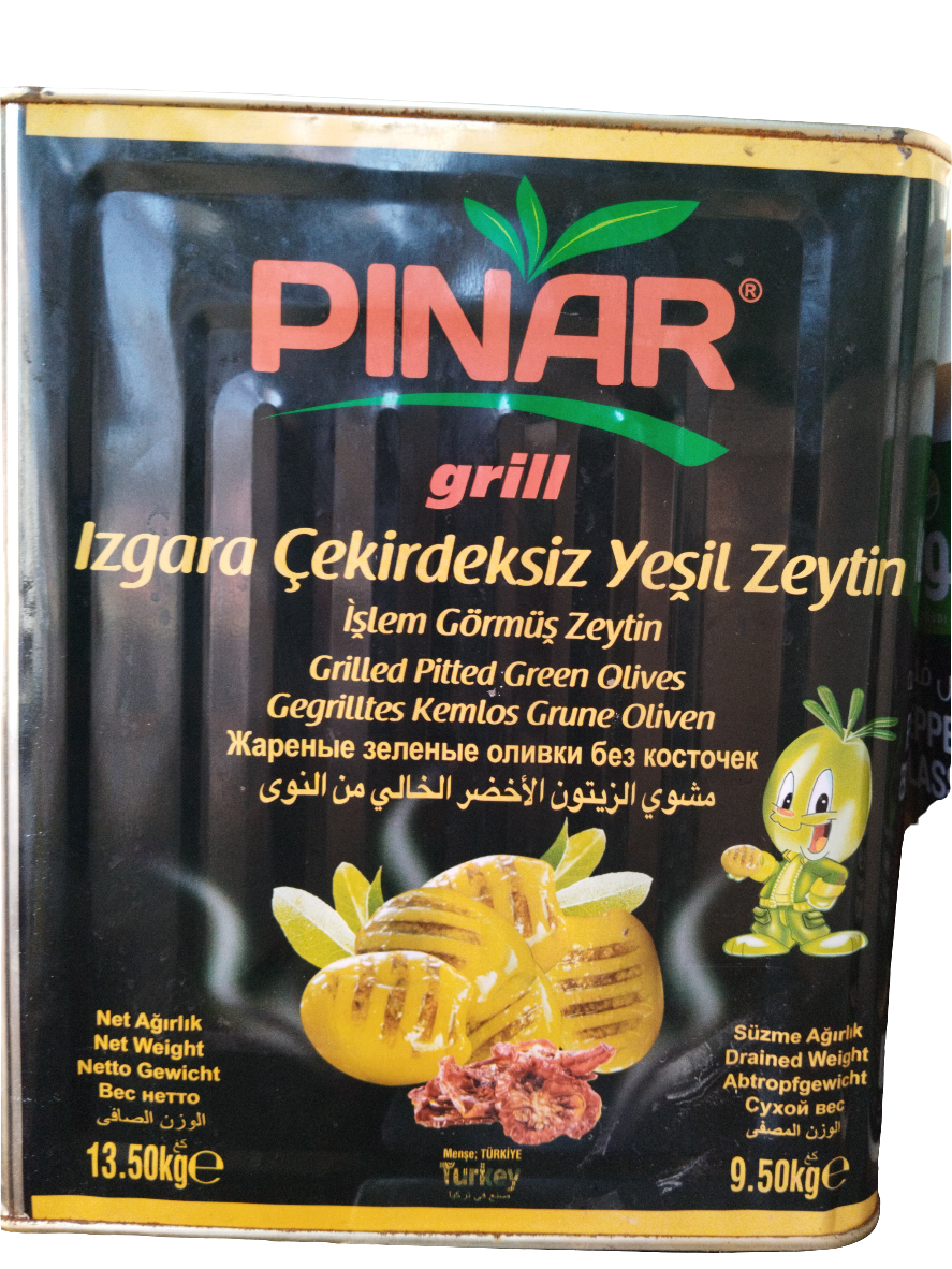 Pinar Grilled Olives Turkish 9.5kg | بينار زيتون مشوي بدون نوى