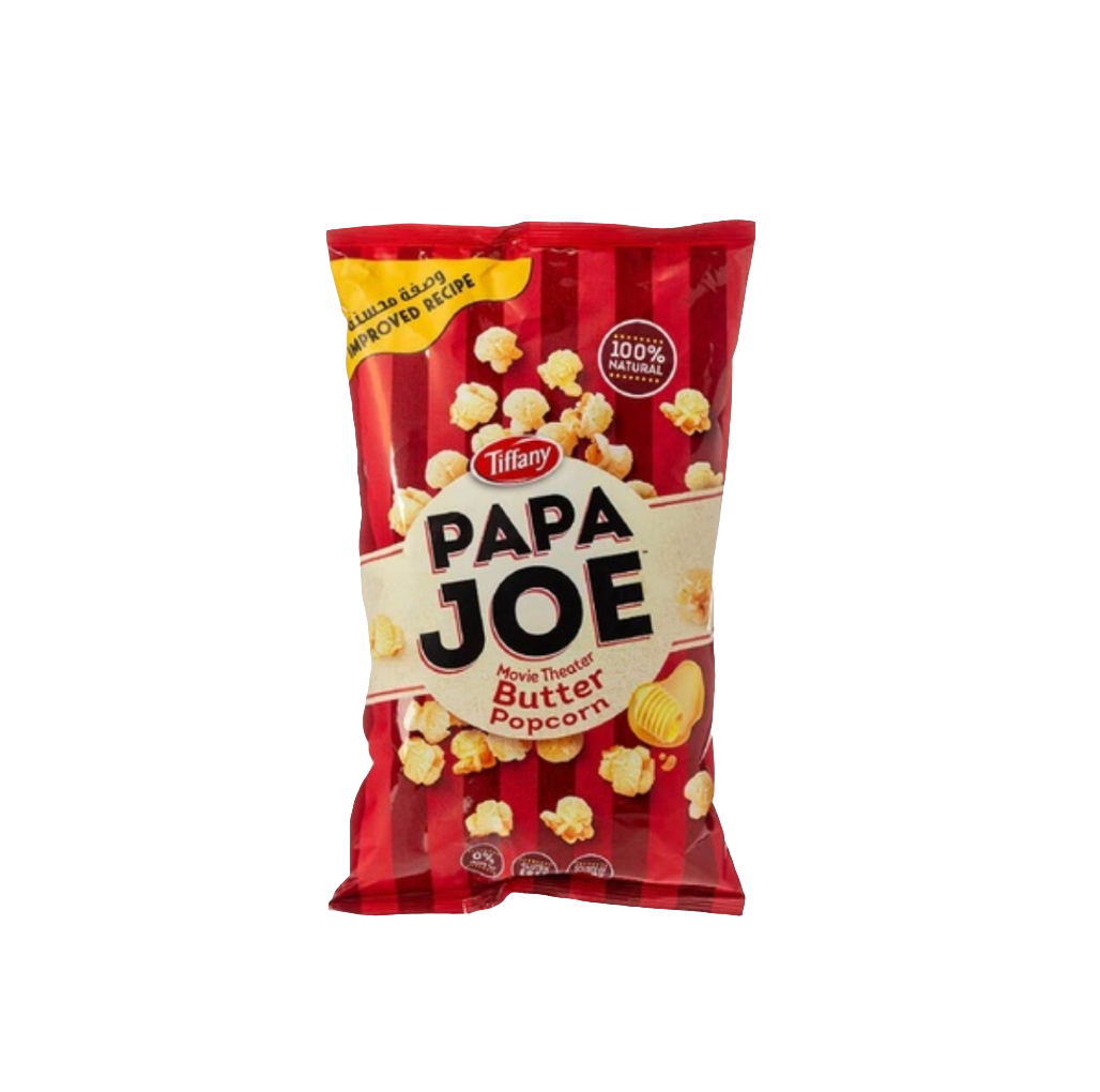 Tiffany Papa Joe Butter Popcorn 50g | تيفاني بوب كورن بالزبدة