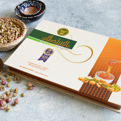 Al Sultan Mixed Baklava Honey without sugar 800g | السلطان بقلاوة بعسل بدون سكر  مشكلة