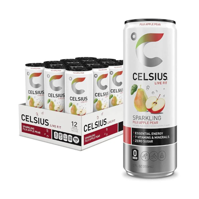 Celsius Energy Drink Fuji Apple Pear Sparkling 12 x 355ml