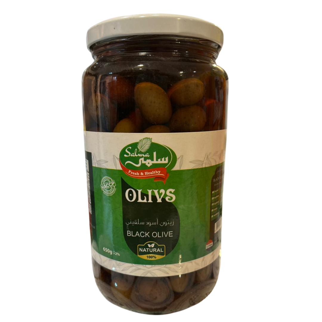 Salma Black Olives 650g | سلمى زيتون أسود