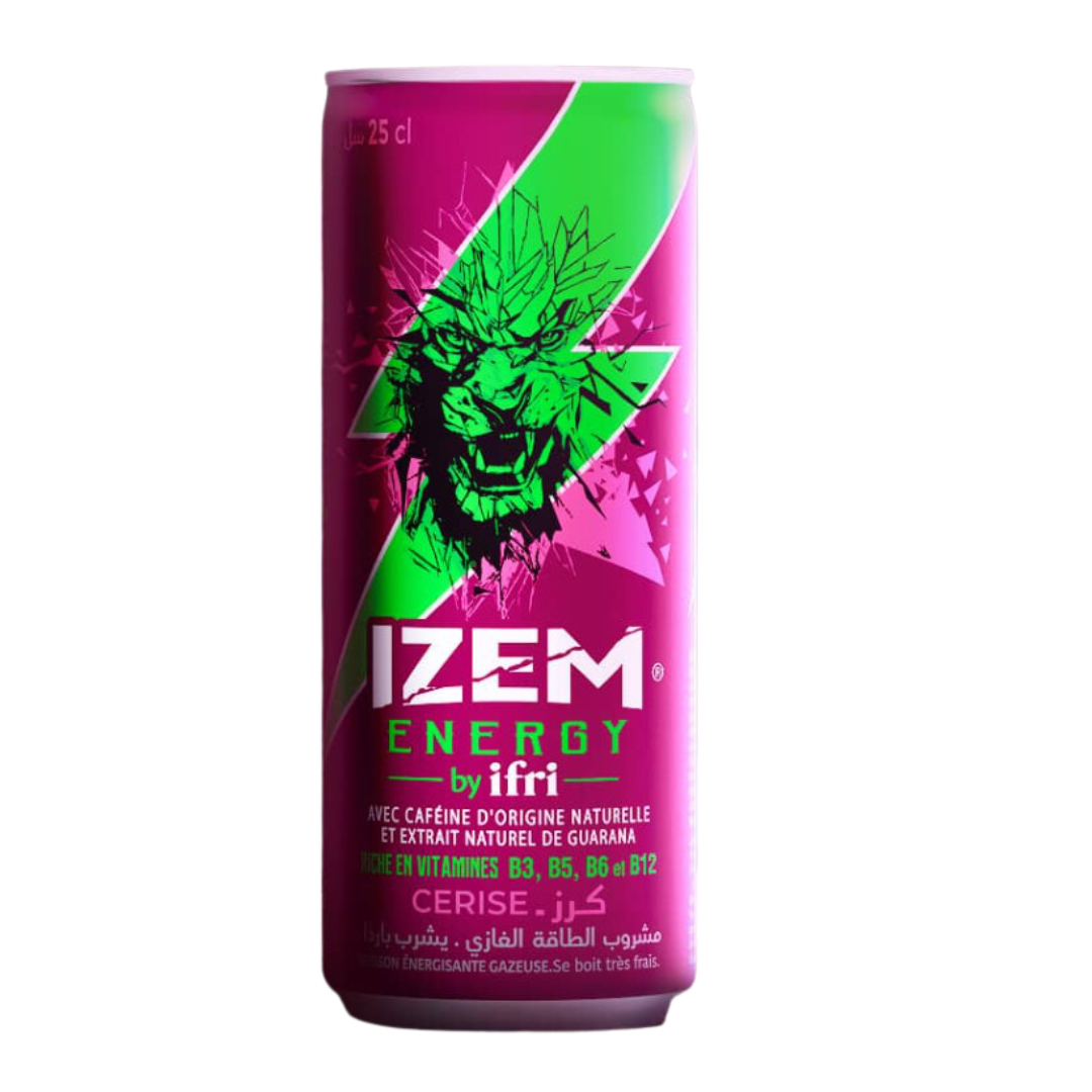 Izem Energy Drink Cherry 250ml | مشروب الطاقة بالكرز